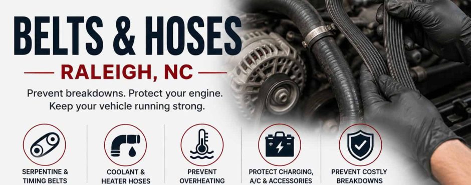 Belts and hoses Raleigh NC by Triangle Car Care